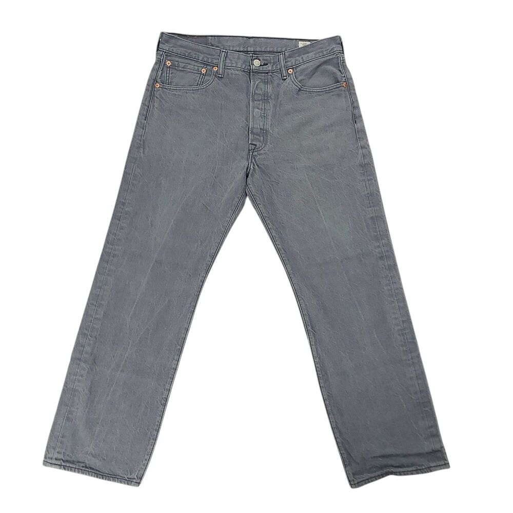 Levi's White Oak Cone Jeans Mens 34x28 Gray Straight Button Fly Riding Work